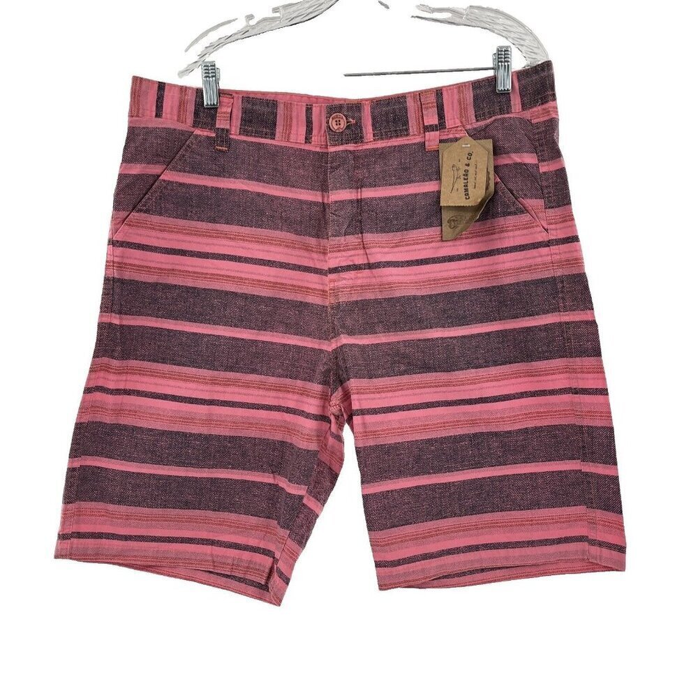 Maresia Men's Bermuda Shorts Pink Gray Stripe Size 48 US size 38 Casual